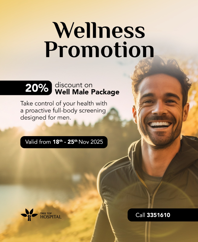 Tree Top Hospital Announces 20% Discount on Comprehensive "Well Male Package" for International Men’s Day