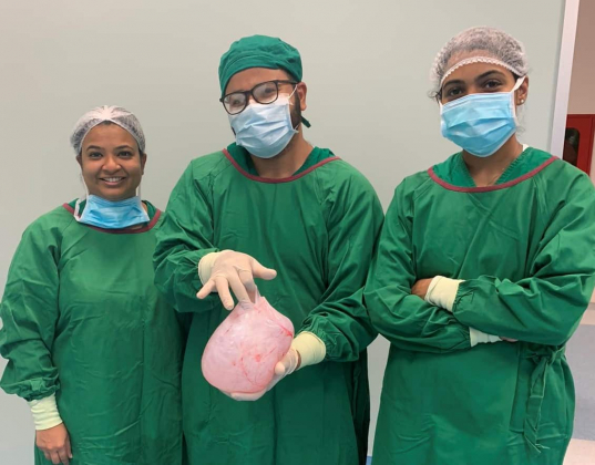 Tree Top Hospital successfully performs a laparoscopic ovarian cystectomy for a large ovarian cyst